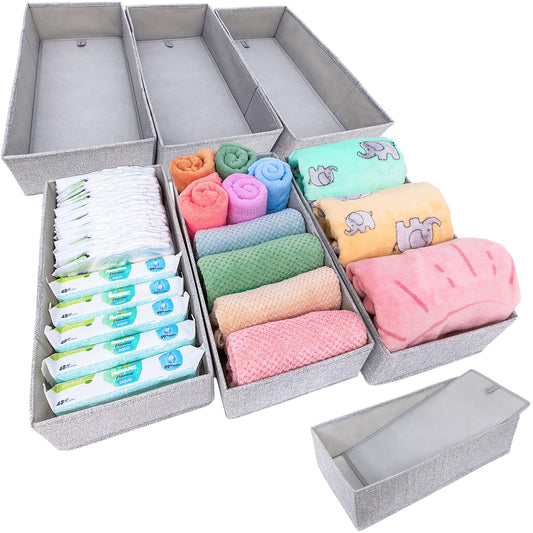 SIMPLE JOY® HEMNES DOUBLE FileFolding Box for IKEA HEMNES 160cm Double Dresser; Certified free of harmful substances, THE ORIGINAL; precise fit; Drawer organization system secure for baby clothing, changing needs; 6-piece set