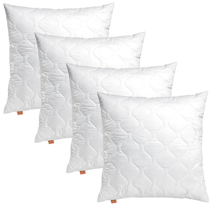 Sleeping pillow 80x80 cm set of 4, hypoallergenic, washable, Made in EU, Oeko-Tex, large bed pillow 80 x 80, cushions, pillows, 4 pieces, comfort 100.