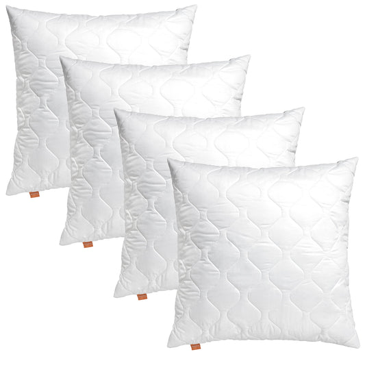 Sleeping pillow 80x80 cm set of 4, hypoallergenic, washable, Made in EU, Oeko-Tex, large bed pillow 80 x 80, cushions, pillows, 4 pieces, comfort 100.