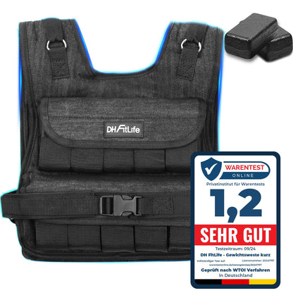 DH FitLife Adjustable Weight Vest 20kg Compact and Stable for Muscle Building and Strength Training | Weighted Vest | Running Vest for Women Men | Fitness Vest Training Vest