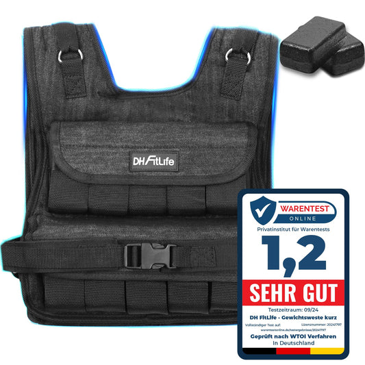 DH FitLife Adjustable Weight Vest 20kg Compact and Stable for Muscle Building and Strength Training | Weighted Vest | Running Vest for Women Men | Fitness Vest Training Vest