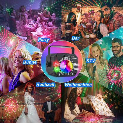 Nigecue 3 in 1 Disco Light Party Light with remote control, Music controlled disco light with strobe, Voice controlled LED DJ party lamp disco ball with 2M USB cable for Halloween Christmas Club Holidays.