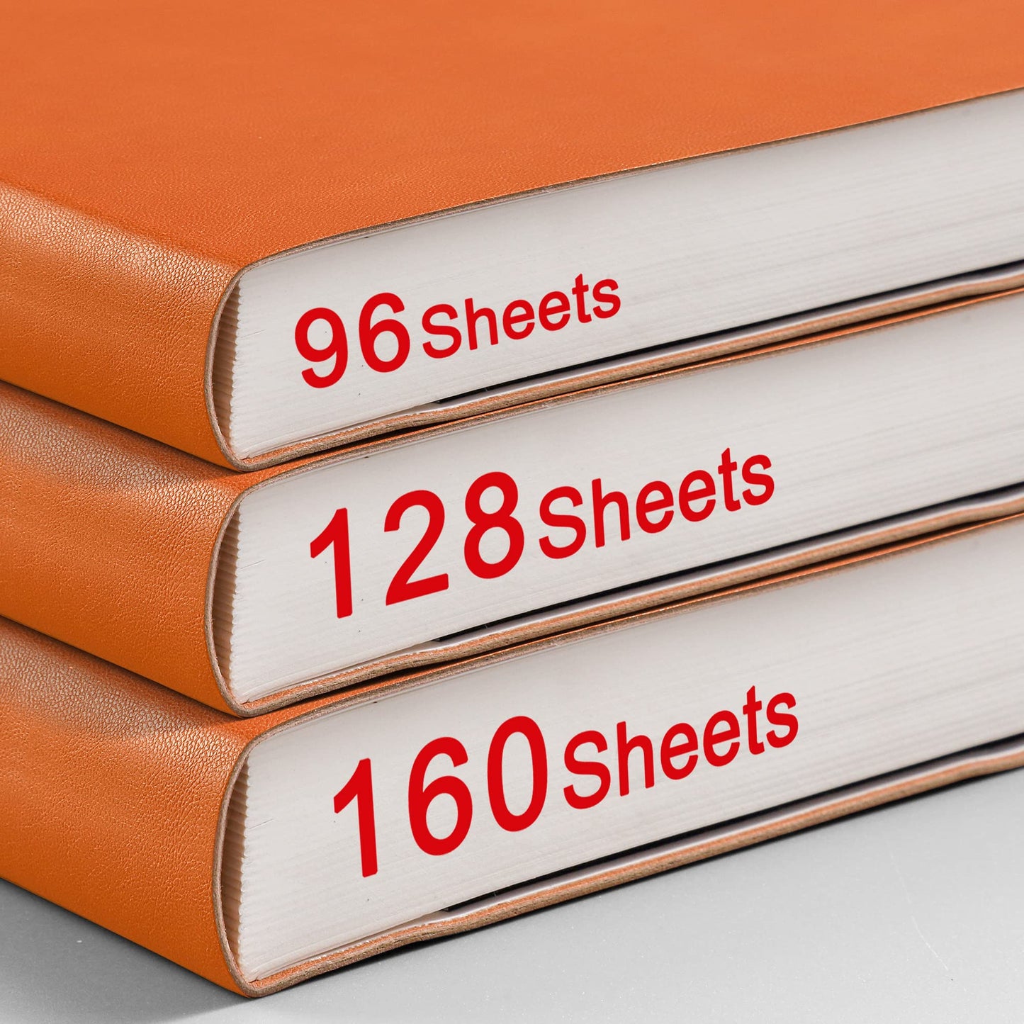 RETTCY Notebook B5 lined - Thick journal with 320 numbered pages, 1 back pocket, and high-quality softcover for women and men in the office or school, 19 x 25 cm - Orange
