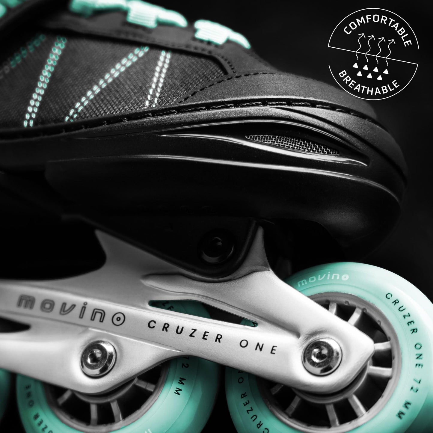 Movino Inline Skates | Cruzer One | Adjustable Roller Skates | Inline Skates for Women Girls Boys | Skates for Kids & Adults | Inline Skates with large wheels 72 mm | Kids' Inline Skates L (38-41)