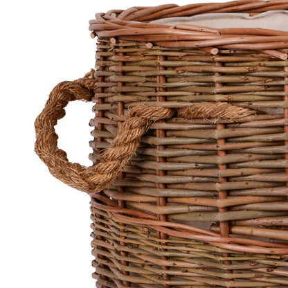 UNUS wicker basket made of willow for firewood storage, laundry, or decoration. Diameter 50cm.