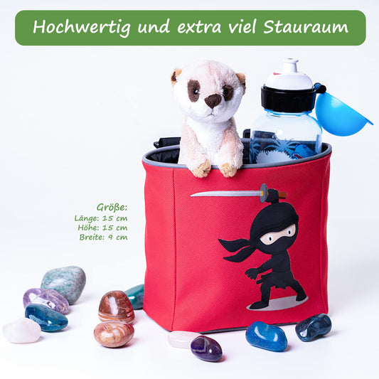 GRINSEZWERGE Kids Handlebar Bag | Balance Bike Handlebar Bag | Bike Handlebar Bag | Bike Basket Bike Bag Balance Bike Bag Handle Basket | Tricycle Scooter Roller Bag Accessory Kids Bike | Ninja