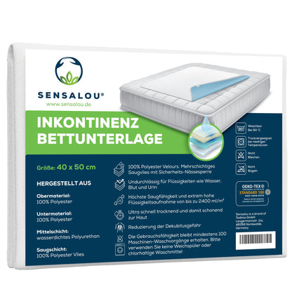Sensalou Incontinence Underpad 40x50 cm - 4 Pack Bed Pad Waterproof Mattress Protector Bed Wetting Underpad