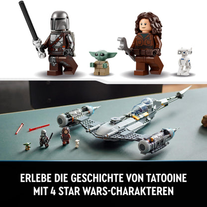 LEGO Star Wars The Mandalorian's N-1 Starfighter from The Book of Boba Fett, spaceship building toy set with 4 characters including Baby Yoda figure 75325
