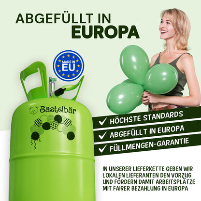 Helium gas cylinder + 100 balloons ECO-TEST "VERY GOOD" • guaranteed 420l balloon gas ✓ for approx. 50 balloons ✓ MADE IN EU ✓ Helium Balloon Gas • practical filling system for parties, weddings, birthdays.