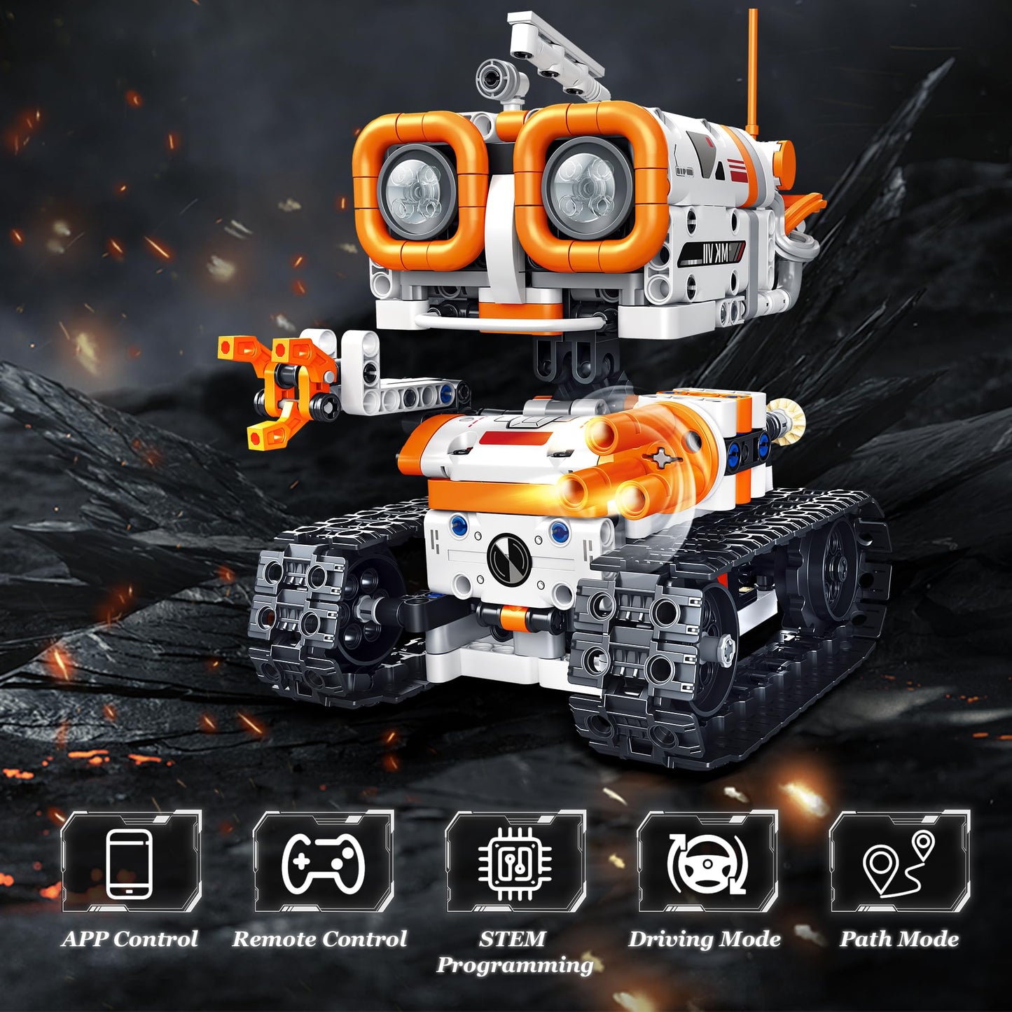 MOJINO Robot Toy for 5 6 7 8 9 10 11 12+ Year Old Boys, 4-in-1 Technology for Boys aged 5-12+ App-controlled Robot Kids Gift for Boys and Girls aged 5-12+ Years