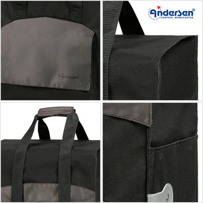 Andersen shopping trolley - foldable - 49 liters - stair climber - load capacity 60 kg - steel frame - trolley - wheel Ø 3 x 13 cm - Royal Shopper Steel Holly black