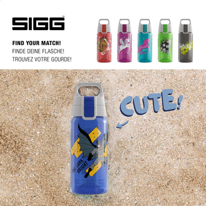 SIGG - Kids Water Bottle - Viva One - Batman - Suitable for Carbonated Drinks - Leak-proof - Dishwasher Safe - BPA Free - Sports & School - Blue - 0.5L