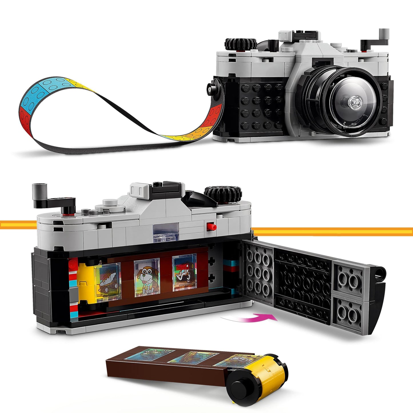 LEGO Creator 3in1 Retro Camera Toy, video camera, TV set, desk decoration & City Burger Truck, building set with toy car for 5-year-old kids.