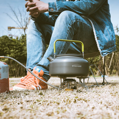 OVERMONT Portable Aluminum Camping Water Kettle Tea Pot Coffee Pot for Outdoor Picnic Hiking 0.8L