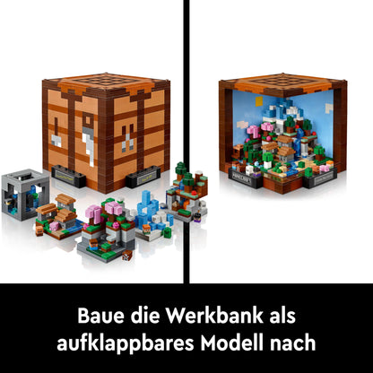 LEGO Minecraft The Crafting Box - Adult building toy - Display model with 8 figures including Steve, Alex, and Mobs - DIY decor for the living room - Minecraft gift for adults - 21265