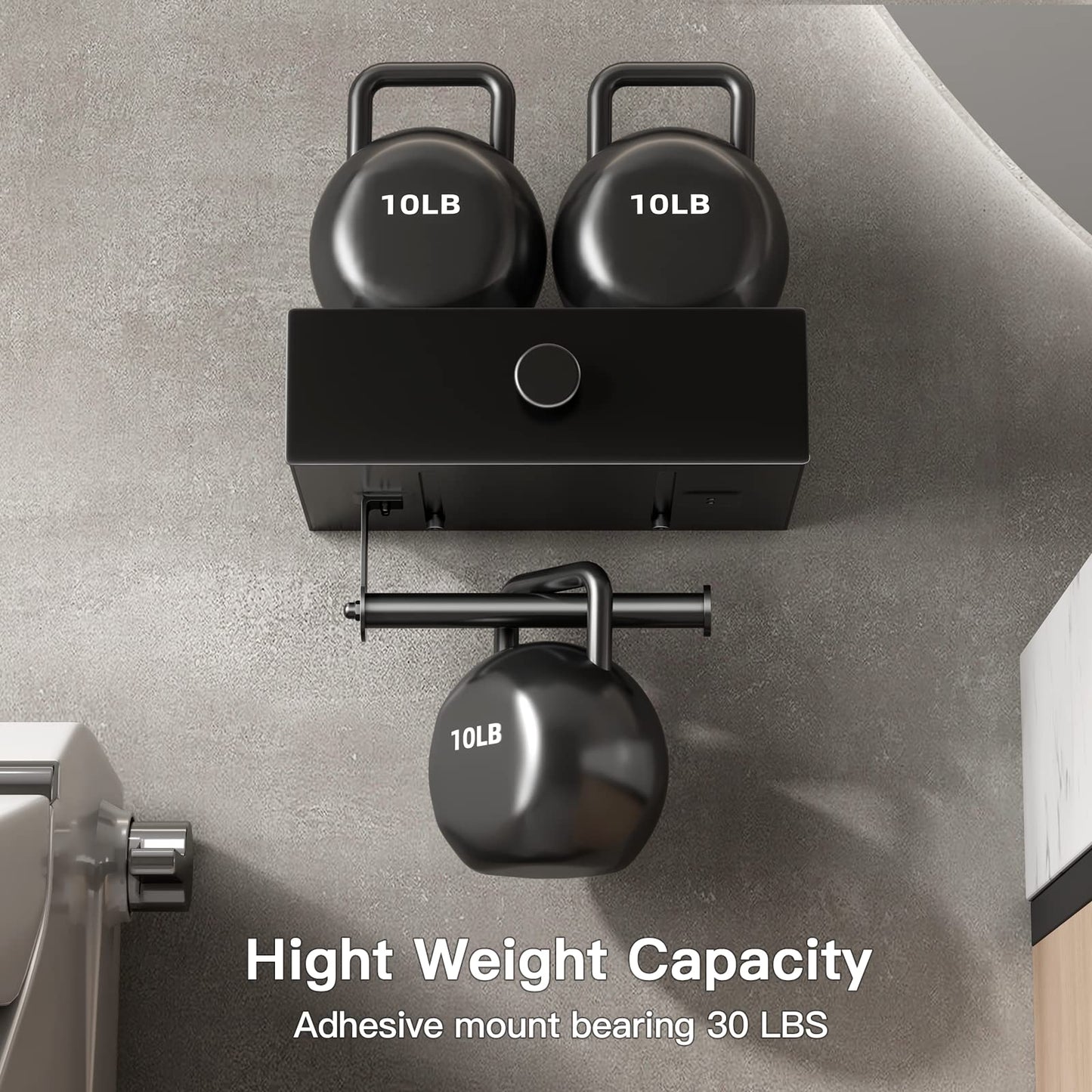 VOLDRA Toilet Paper Holder Without Drilling, Toilet Paper Holder With Wet Wipes Box Toilet Roll Holder With Drawer Shelf Paper Holder for Toilet & Bathroom - Wall Mount (Matte Black)