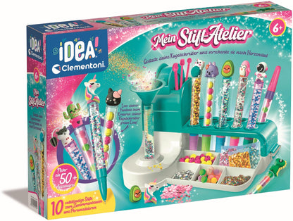 Clementoni Idea Pen Studio with over 50 accessories - DIY pen set with over 50 accessories - craft kit for making pens, creative toy & gift set for children ages 6 and up, 59415