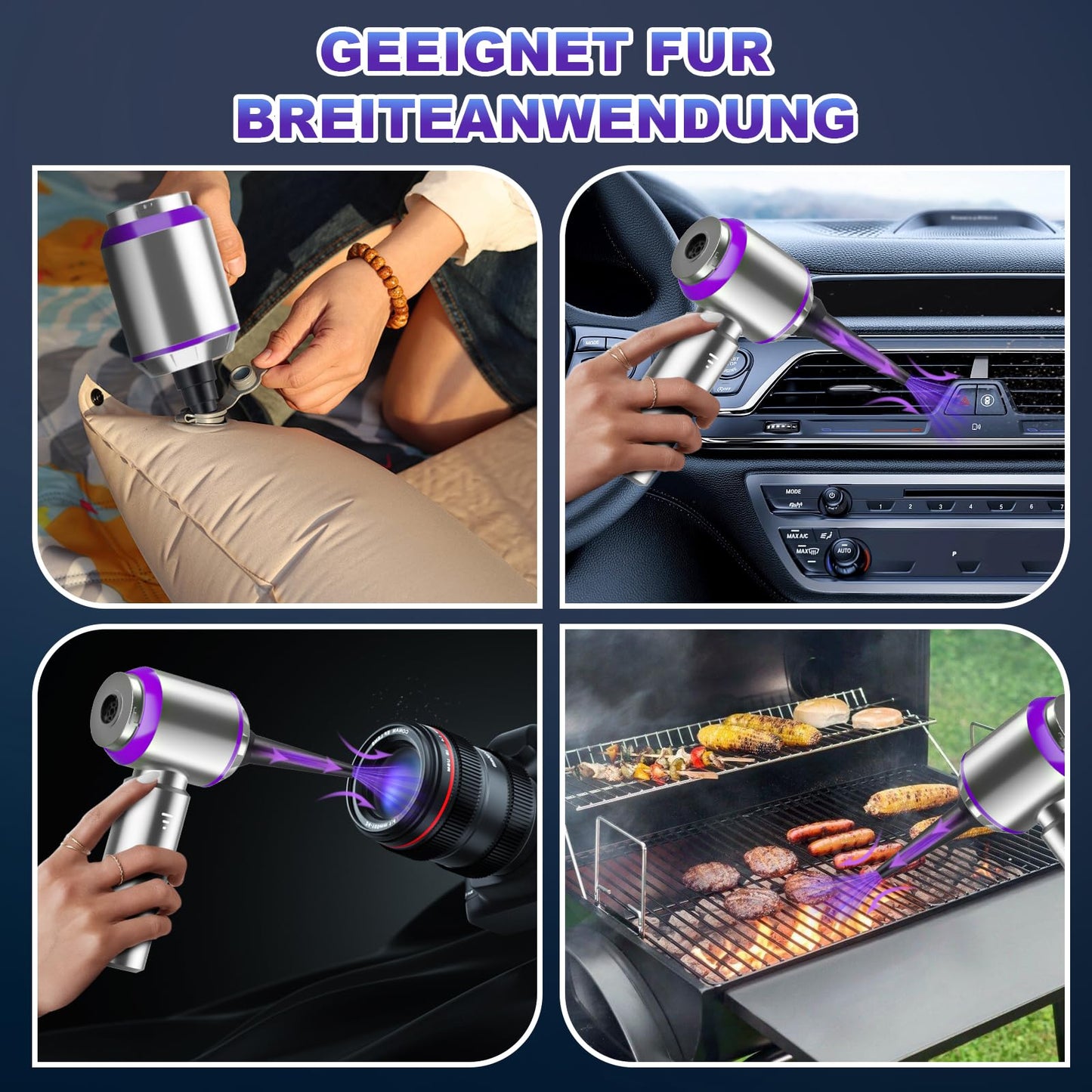 Handheld vacuum cleaner battery, 4-in-1 handheld vacuum cleaner, cordless handheld vacuum cleaner, 22000PA car vacuum cleaner battery winner, 3-speed 200000 RPM mini vacuum cleaner for car, kitchen, PC, sofa, office & pet hair cleaning.