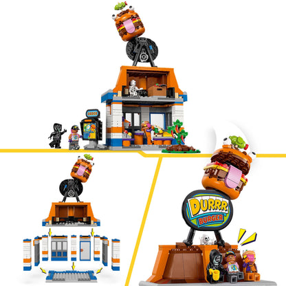 LEGO Fortnite Durrr Burger Restaurant - Gaming toy with Beach Bomber, Beef Boss, Sludge, and ONE Skeleton Minifigures - Collectible gamer gift for boys and girls 10+ years old - 77076