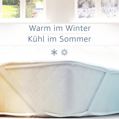 Amago - Mattress protector, Front: 100% cotton, Back: PU membrane, 180 x 200 cm - White