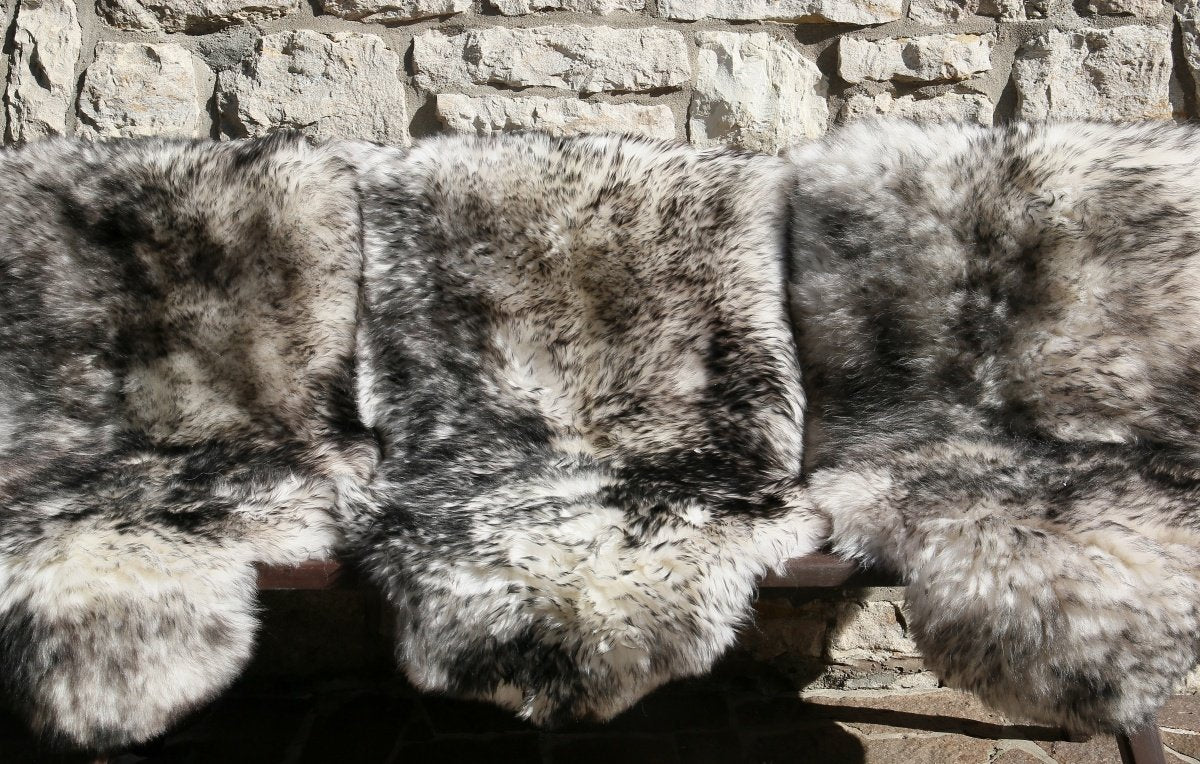 Merino sheepskin from the Black Forest, 110-120 cm, cozy and soft. Ecologically tanned by German farms, natural form decor, premium sheepskin runner, seat pad.