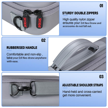 SKYREAT Neo Bag, Portable Storage Bag, Portable PU Travel Bag for DJI Neo Fly More Combo Drone and RC-N3 Remote Control Accessories