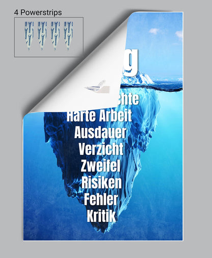wandmotiv24 Poster as wall decor, size 100x70cm, Success Iceberg, Arctic, Work, Modern wall decor, Wall art, Decor, Picture M0031
