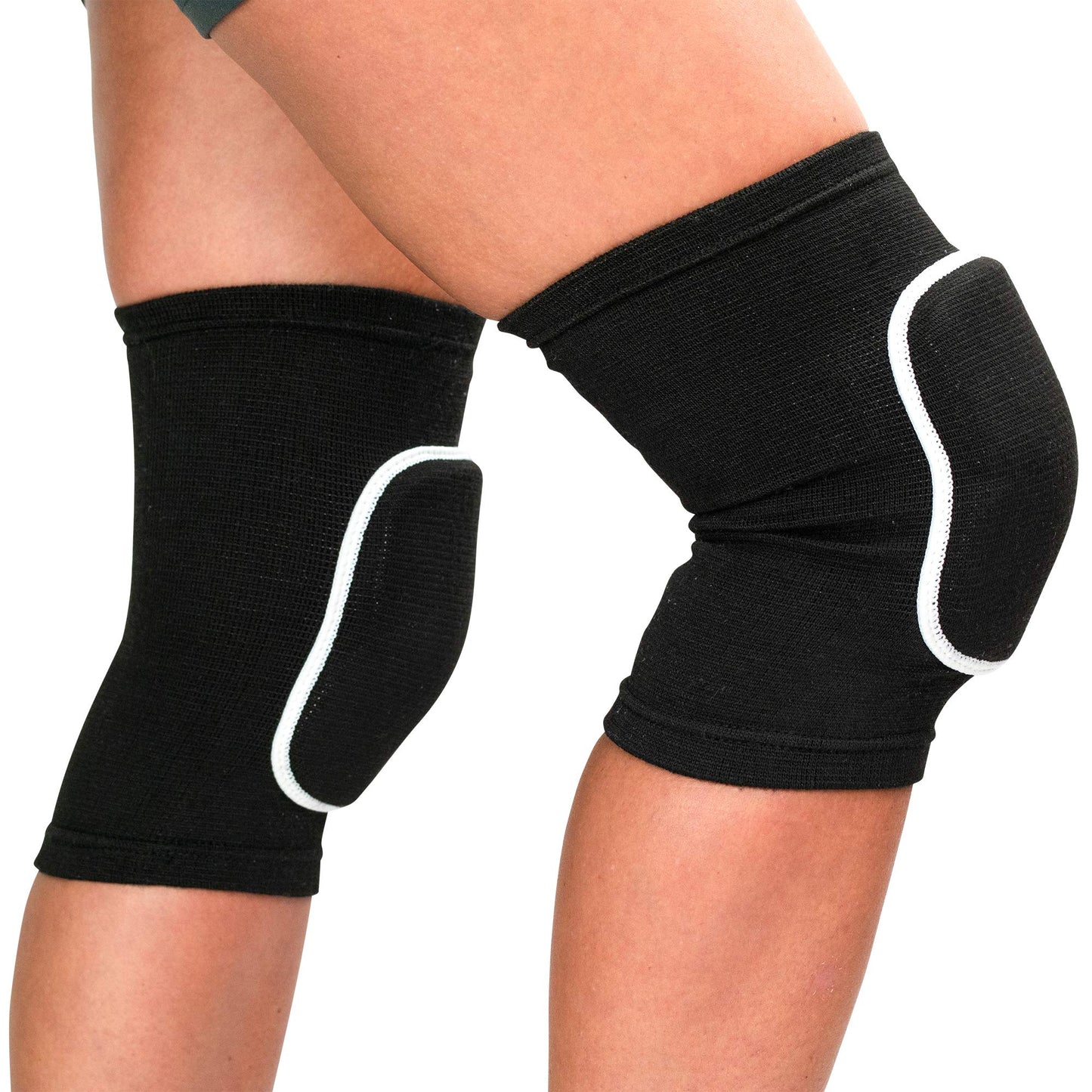 LOUD PROTECTION® ULTRALIGHT Knee Pads - breathable, stretchy, soft - [indoor sports and outdoor] With patella pad for handball, volleyball, mountain biking & more.. (Black, M)