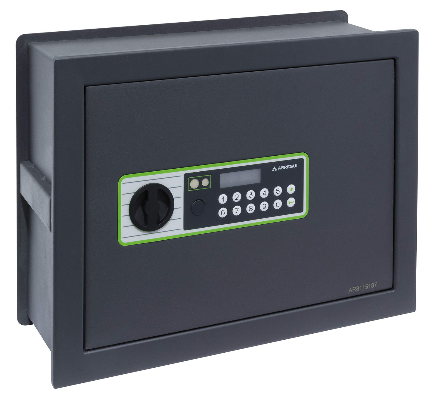 ARREGUI Supra 241150 Wall Safe with Combination Lock | Wall Mount Safe with Electronic Lock | Double Bolt Locking System | Adjustable Depth | Easy Installation | Hidden Safe | 12.6 x 16.5 x 5.9/9.8in.