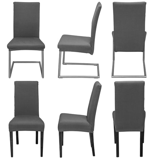 Staboos chair covers 6-piece set - High-quality and elastic chair covers for swing chairs - Easy-care chair covers & covers for chairs - Perfect chair cover 6-piece set - ÖKO TEX certified - Dark gray