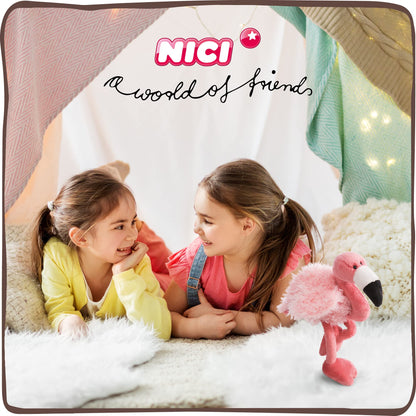 NICI 48395 cuddly toy 25 cm plush toy for girls, boys & babies - Fluffy plush flamingo for playing, collecting & cuddling - Cozy cuddly toy
