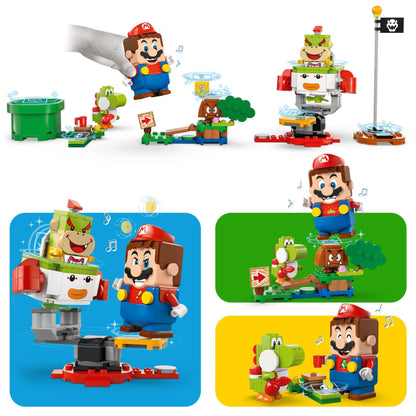 LEGO Super Mario Adventure with interactive Mario includes Junior Clown Car, Yoshi toy, Nintendo gift for boys, girls, and gamers aged 6+ 71439