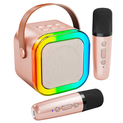 Karaoke machine with 2 karaoke microphones music instrument accessory: Wowstar karaoke system with 2 microphones - Mini karaoke machine - Speaker karaoke box set - Gifts for girls