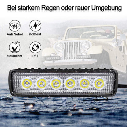 HENGMEI 18W LED work light reflector spotlight working light LED additional spotlight floodlight for off-road agricultural tractor (4X18W)