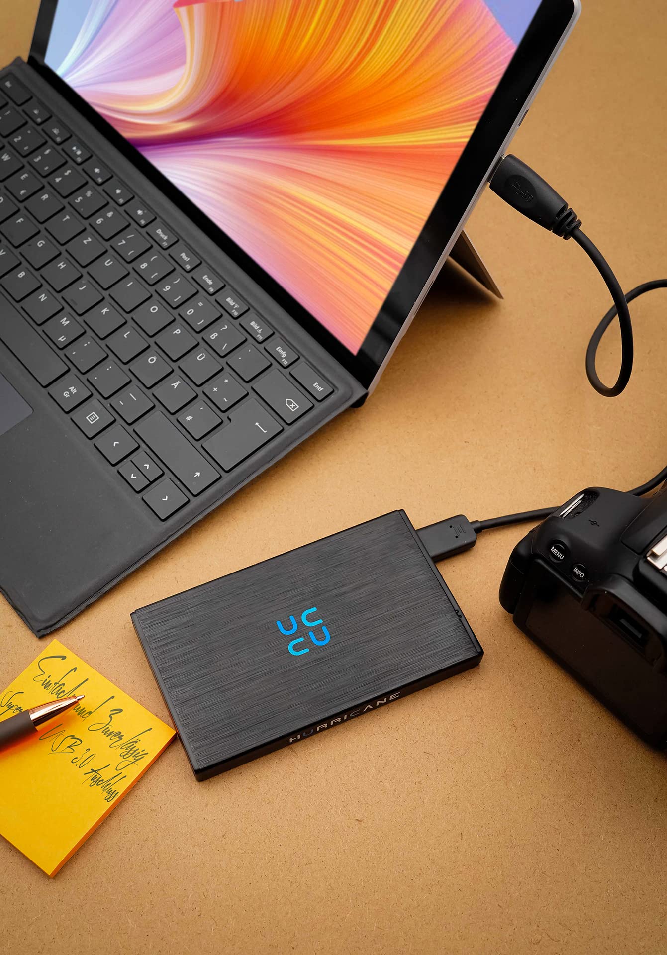 HURRICANE GD25612 External Hard Drive 1TB 2.5" USB 3.0 Storage for PC Laptop Ps4 Ps5 Xbox compatible with Windows Mac Linux