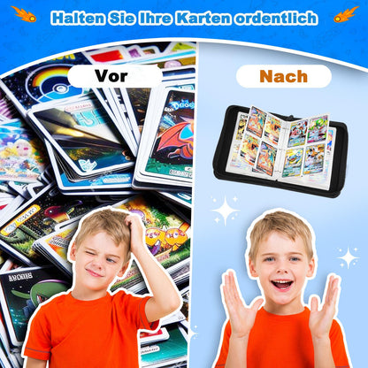 Trading Card Album, Portable Card Collection Album, PU Waterproof Card Binder, 50 Pages 400 Card Capacity Collectible Card Folder, Card Holder Album, Gifts for Collectors and Kids