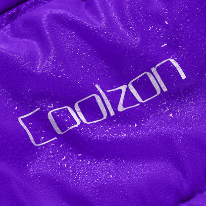 Coolzon sleeping bag for outdoor camping 3-4 seasons, adult rectangular sleeping bag small pack size ultralight carrying bag, soft thick and warm for outdoor camping, travel, hiking, purple.