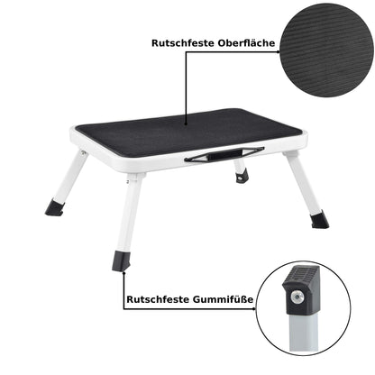Caravan folding step - step loadable up to 150 kg - Camping folding stool with non-slip surface