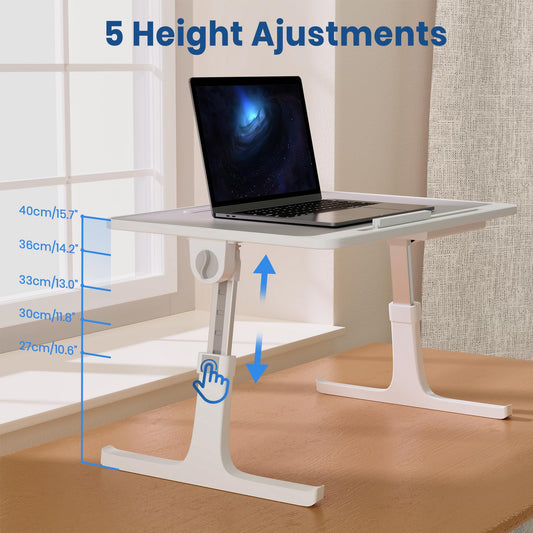 KELOFO Bedside Table Laptop Desk with Drawer Adjustable Foldable Laptop Desk For Eating, Working, Writing, Gaming, Drawing 60 * 40 cm