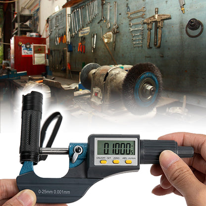 Beslands micrometer digital caliper 0-25mm/0.001mm high precision electronic digital micrometer micrometer caliper length measuring tool micrometer 0.001mm(0.00005")