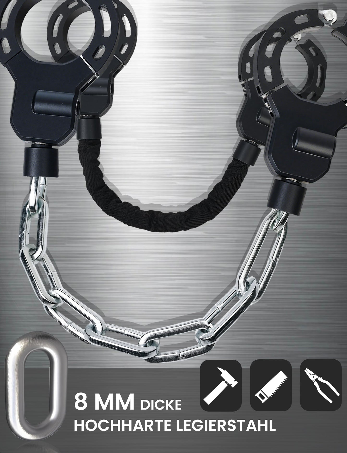 COICER E Scooter lock, handcuff lock with key, lock for E scooter, bike lock ebike high security, 35.43inch bike lock, accessories for electric bikes and electric scooters - 1.9KG