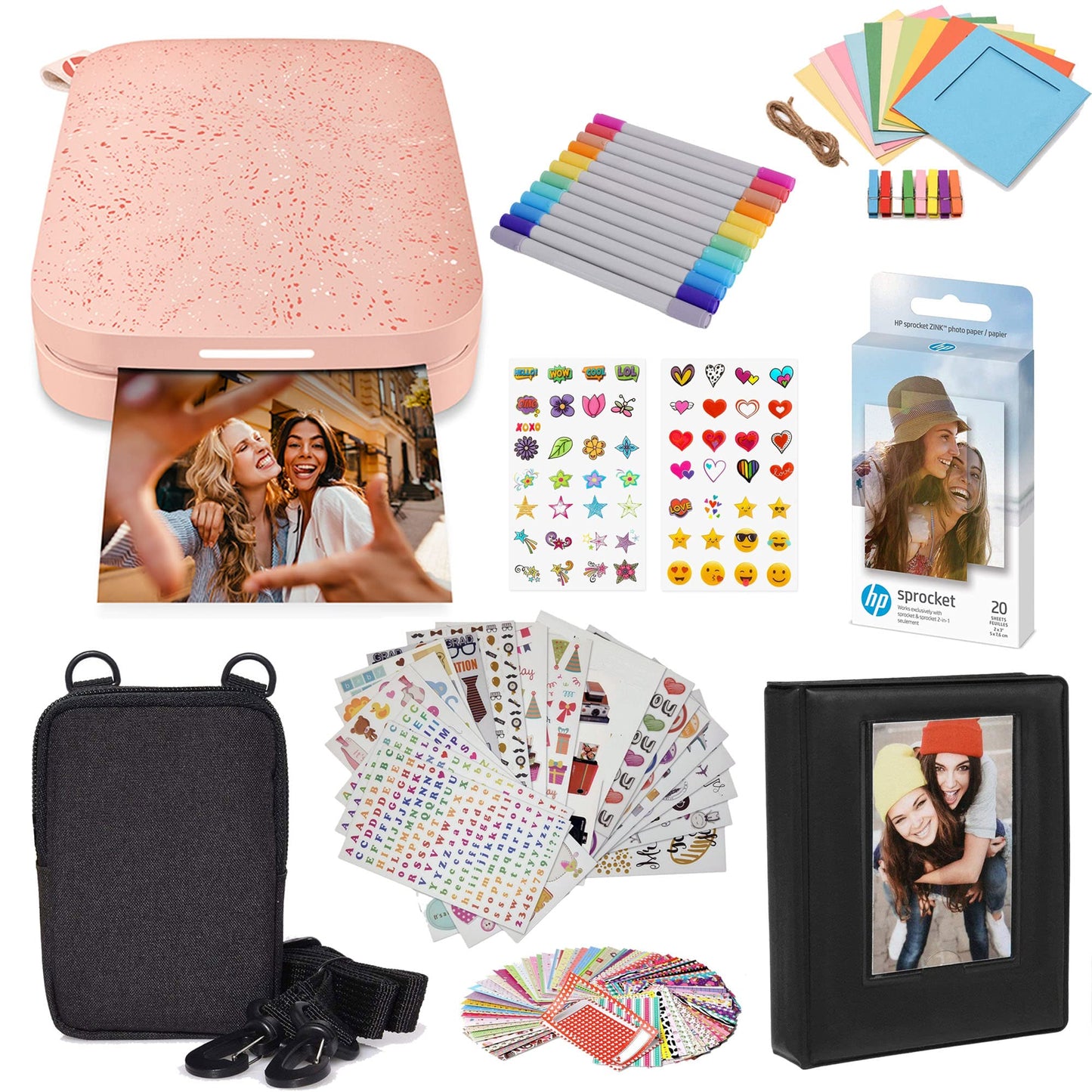 HP Sprocket Portable Instant Photo Printer, 2 x 3 inches, Blush Pink