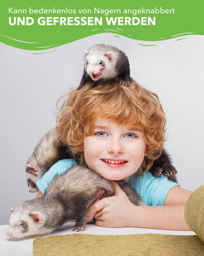 Hemp rug made of 100% hemp on a roll with 5m length, 60cm width, 5mm thick. Hemp rug for all small animals.