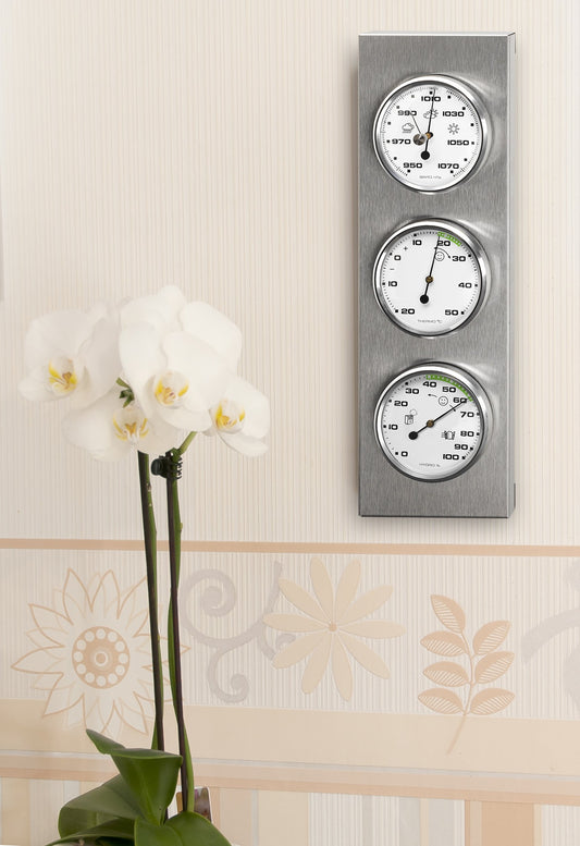 SUNARTIS - Analog Weather Station | High-quality weather station for accurate measurements of humidity, air pressure & temperatures from -20°C to +50°C | Ideal for indoor and outdoor use | 30x10x3.7cm