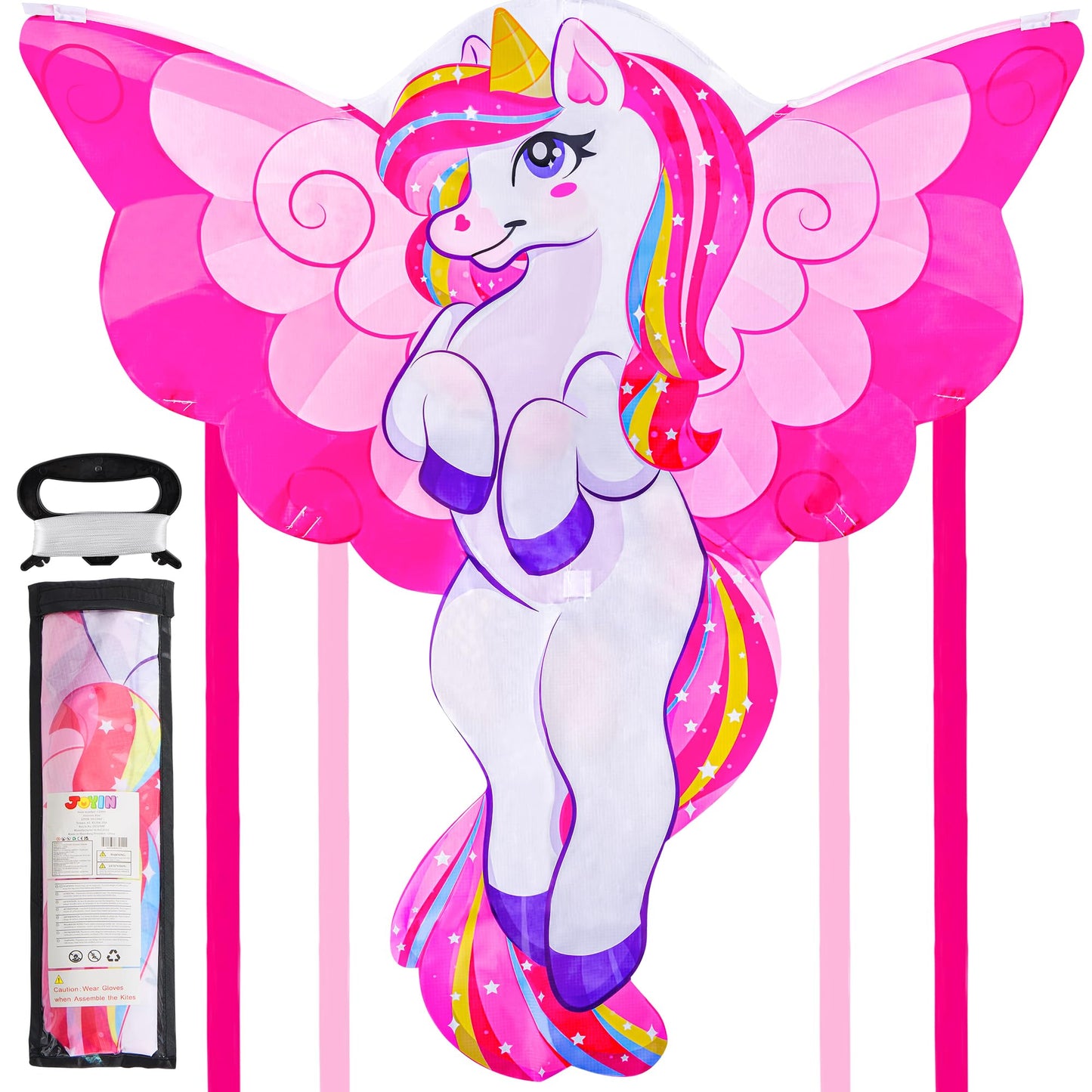 JOYIN Unicorn Kite, dragon kites for kids and adults, large 43.3'' beach kite for outdoor games and activities, gifts for girls.