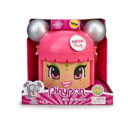 Pinypon Mix & Match Neon Party - Container with 5 Exclusive Figures for kids ages 4 to 8 (Famosa 700015210)
