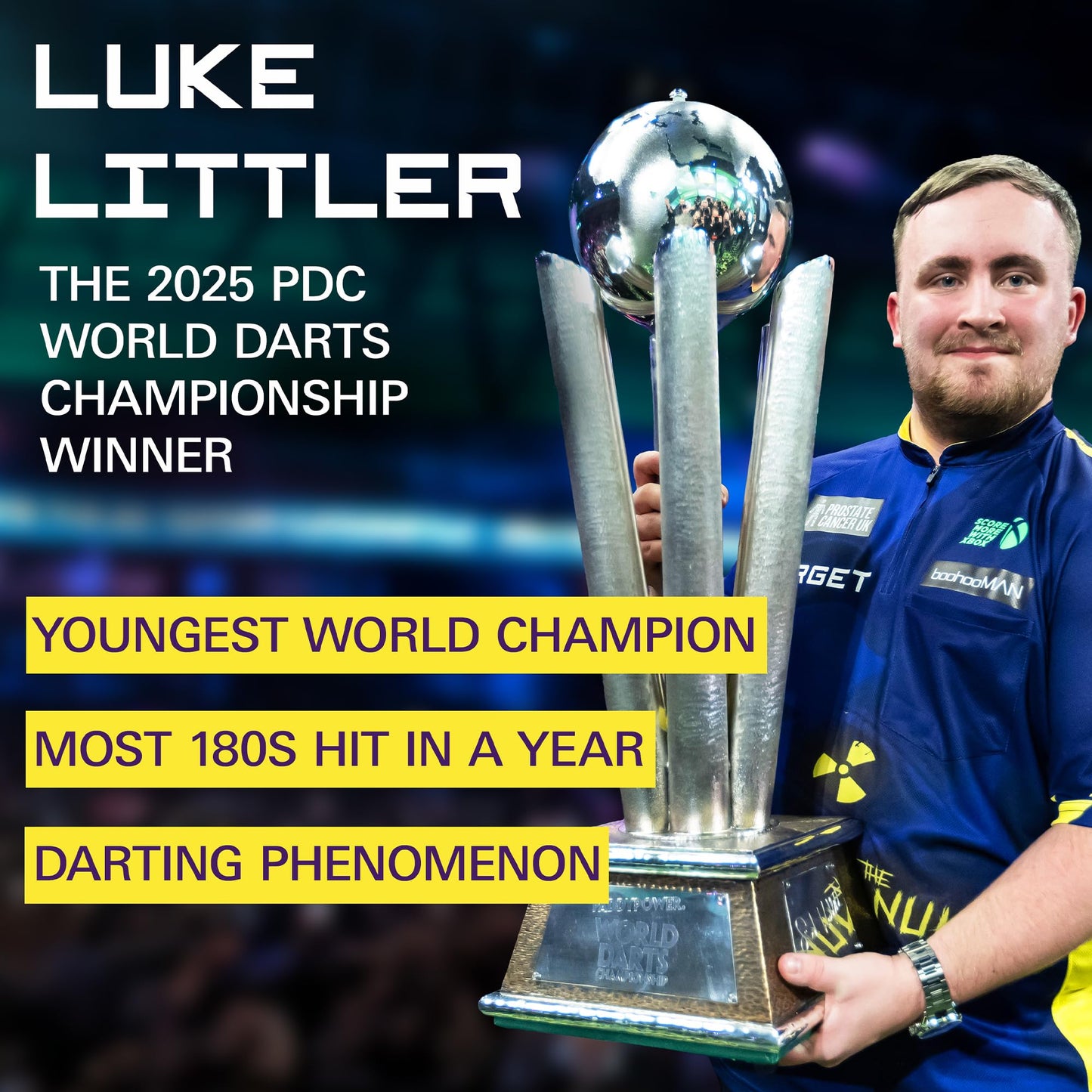 Target Darts Luke Littler Dart Accessories Set | The Nuke 85-piece Dart Set includes dart flights and protectors, shafts, flight protector, multi-tool, dart point sharpener, and steel.