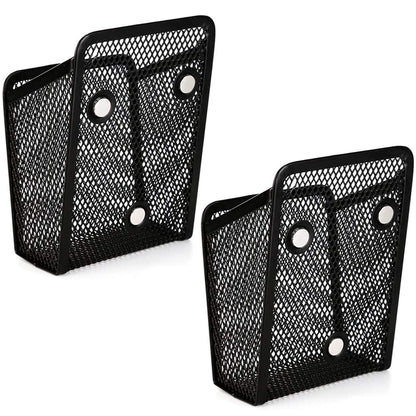 Magnetic storage basket Magnetic desk organizer Metal mesh storage basket Magnets storage box Office supplies mesh pen holder For locker accessories Whiteboard refrigerator 2 pieces