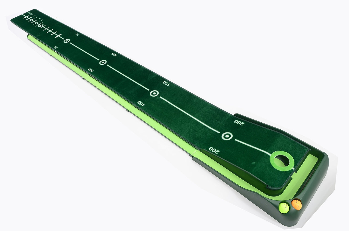 Best Track Putting Mat Infinity with integrated ball return and 2 support wedges.