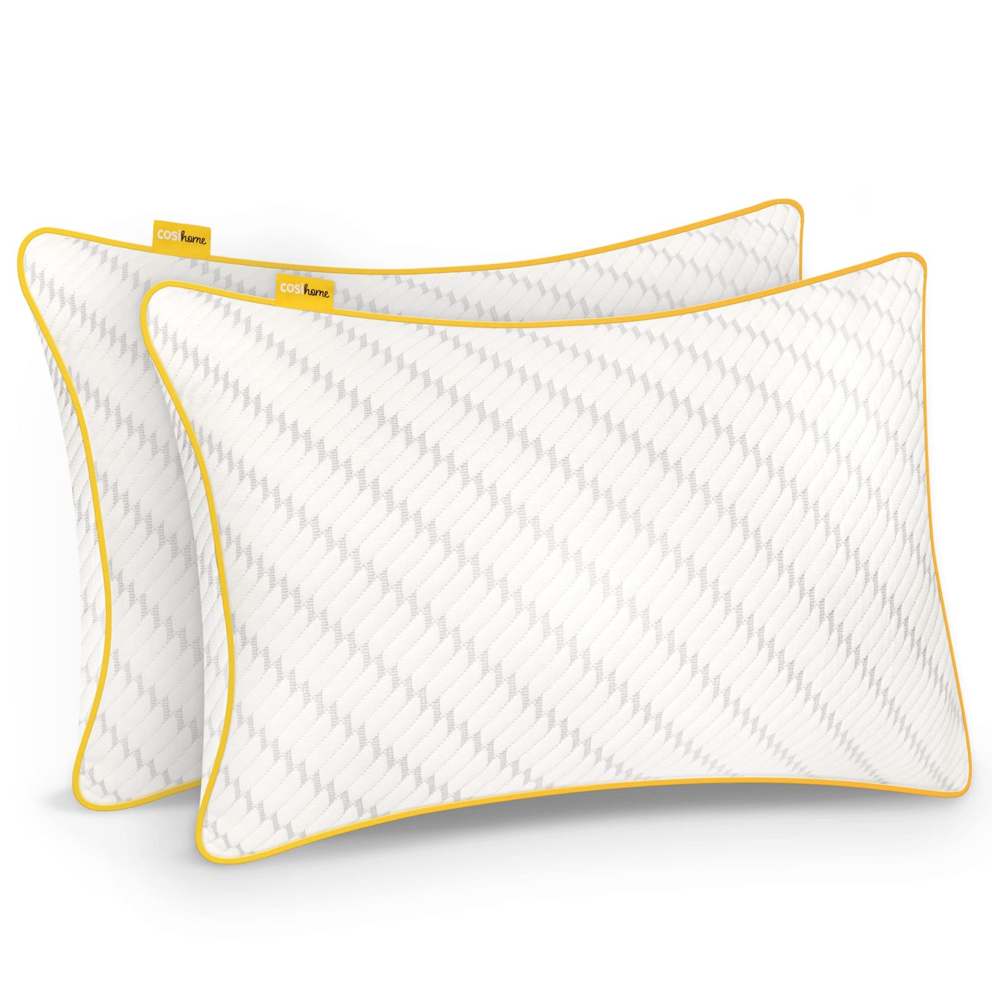 Cosi Home Shredded Memory Foam Pillow for Sleeping (2 pack), Adjustable Pillow with Bamboo Pillowcase & Cooling Effect, Hotel Pillow for Back, Stomach, and Side Sleepers - Machine Washable.